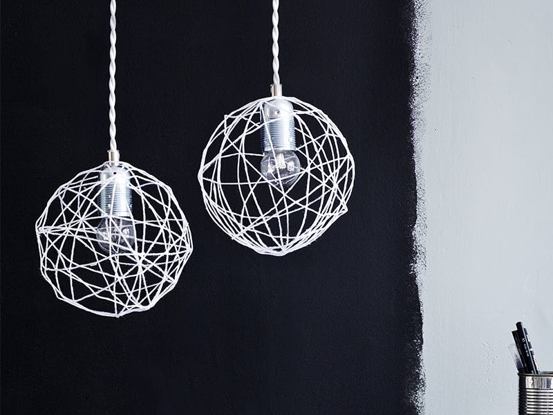 Slik lager du taklampe med netting Slik lager du taklampe med netting